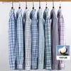 Men's Casual Shirts New Cotton Plaid Casual Shirts For Men Long Sleeve Fashion Print Checked Regular Fit Mens Plaid Shirts Dress Daily Clothing Soft Q231106