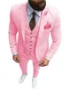 Mäns kostymer blazrar rosa mäns 3-delade formella affärer notched lapel smal fit smoking bröllop mäns jacka blazerpocket party resor 230406