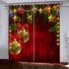 Curtain Christmas Curtains For The Living Room Hall Bedroom Kicthen Short Windows Grommet Top Home Decor 2 Panels