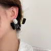 Stud Earrings GSOLD Fashion Design Cloth Lace Metallic Statement Winter For Women White Black Fabric Sequin Ear Studs Trend Jewelry