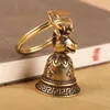 Dekorativa figurer Mässing Kinesiska 12 Zodiakdjur är huvuden Bell Keychain Pendants smycken Vintage Copper Feng Shui bil nyckelkedja