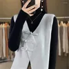 Women's Knits Boutique High-end V-neck Sweater Knitted Vest Cashmere Cardigan