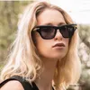 Occhiali da sole con montatura quadrata in acetato con lenti colorate specchiate Bv1122 da donna Steampunk Chrome Cat Eye Black White Shades Men