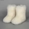 Laarzen Pluizige Bont Laarzen 2023 Winter Mode Sexy Nep Vossenbont Snowboots Dames Harige Warme Katoenen Laarzen Vrouwelijke Outdoor Skischoenen T231106