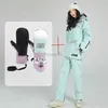 Altri articoli sportivi Tuta da sci Donna Giacca da sci Pantaloni da snowboard Inverno Tute da sci di montagna Sci femminile Abbigliamento sportivo impermeabile Regalo di guanti HKD231106