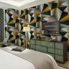 Wallpapers 3D Vision geometrisch behang voor woonkamer slaapkamer modern design PVC abstracte strepen driehoeken patroon muur papierrol