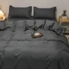 Bedding Sets Japanese Gray Solid Color Pattern Set 210x210 Duvet Cover Pillowcase 3pcs 200x220 Big Quilt