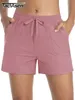 Dames shorts tacvasen zomer snel gedroogde sportschool sport shorts dames stropdas staaf shorts wandelreizen shorts multi pocket running jump touw shorts 230406