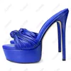 Olomm, sandalias hechas a mano para mujer, sandalias de PU con nudo mate, tacones de aguja sexis, zapatos de vestir negros elegantes con punta abierta, zapatos de mujer de talla grande de EE. UU. 5-20