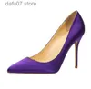 Robe chaussures brillant soie satin talons hauts pompes bout pointu 12 cm talons aiguilles coupe peu profonde pompes sexy bleu vert violet robe de mariée chaussures T231106