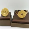 Brincos de colar Conjunto de bateria de cor de ouro com 18k com anel para mulheres charme jóias dubai dubai presentes de casamento nigerianos