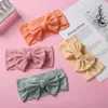 Hårtillbehör Ribbed Bow Baby pannband för flickor Kids Knit Turban Infant Headwrap Super Soft Hairband Toddler Bandage