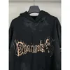 Diseñador sudaderas con capucha hombres sudadera con capucha Balenciga suéter para hombre sudadera nueva marca de moda legado letra sánscrita pintado a mano graffiti lavado con agua desgastado viejo con capucha