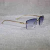 Modne luksusowe okulary przeciwsłoneczne na świeżym powietrzu vintage bez obręczy lamparta gafas retro shades men gogle jadące przezroczyste szklanki ramy do czytania okularów