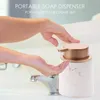 Bottiglie di stoccaggio Imitano il marmo Dispenser di sapone per le mani in ceramica Ricaricabile portatile Shampoo liquido Barattolo per lozione 400 ml Bianco