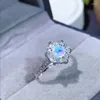 Cluster Rings Natural Opal Gemstone Fashion Flower Ring для женщин с настоящим 925 серебряным серебряным очарованием изысканные свадебные украшения