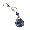 Keychains Lanyards L Evil Eyes Turkish Blue Eye Keychain Keyring Bag Charm Peacock Hanging Drop Delivery Ammvs