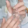Накладные ногти гелевые кончики ногтей 24 шт. нежный французский стиль многоцелевые балерины поддельные косметические принадлежности