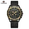 Wristwatches FORSINING Fashion Casual Men's Mechanical Watches Spider Web Hollow Dial Black Leather Strap Automatic Festival Gifts