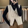 Women's Knits Boutique High-end V-neck Sweater Knitted Vest Cashmere Cardigan