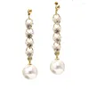 Dangle Earrings S925 Silver Needle Korean Fashion Temperament Pearl Chain Tassel Long Light Luxury Jewelryアクセサリー