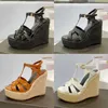 Zomer Designer Platform Sandaal Hoge Hak Schoenen Vrouwen Cassandra Wedge Espadrille Sexy Dames Hoge Hakken Enkel EU35-41 Met Doos NO325