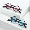 Sunglasses SO EI Ins Popular Fashion Small Polygon Square Sunglasses Women Clear Ocean Lens Shades UV400 Men Trending Rivets Sun Glasses P230406