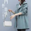 Women's Trench Coats Spring and Autumn 2023 Midlength Coat Hooded Zipper Tiein Jackets British Style Loose Coat's Clothing 230404