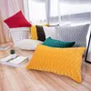 Oreiller/couvertures décoratives en velours doux taies d'oreiller décoratives à rayures taies d'oreiller de couleur Pure pour la maison canapé chaise de siège de voiture 45x4