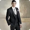 Herrdräkter klassiska svarta män för bröllop dubbelbröst väst Slim fit Groom Tuxedo Terno Masculino vintage kostym Homme 3 -styck