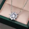 Hänghalsband Huitan Luxury Flower Halsband med kubiskt zirkoniumtemperament söta kvinnors evighet bröllop smycken 2023 trend