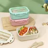 Stoviglie Scatola per il pranzo in paglia di grano Scatole Bento sane senza BPA Contenitore per microonde Contenitore per zuppa per bambini