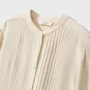 Kadın Bluzları Birdsky 1 PC Kadınlar Uzun Kollu Gömlek Bluz Üst Stand Yasak Düğmeleri 6A Derece 30mm Ağır Gerçek Mulberry Silk S-668