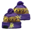 Berretti di lusso Lakers Beanie Los Angeles LAL designer Inverno uomo donna Fashion design cappelli lavorati a maglia autunno berretto di lana lettera jacquard unisex caldo teschio Sport Cappello lavorato a maglia A23