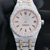 Premium Quality Antique w pełni mrożony zegarek VVS Clarity Moissanite Studded Diamond Watch Luksusowy zegarek ze stali nierdzewnej dla mężczyzn