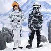 Autres articles de sport Costume de neige pour enfants Usure d'extérieur en extérieur, vent à vent, costume de snowboard d'hiver Veste de ski + sangle Boys and Girls Hkd231106