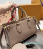 On The Go East West Onthego PM Monograms Reverse Canvas Tote Bag with Round Coin Wallet Designer Luxury Handbag Shoulder