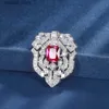 Pins broszki jitdoo luksus 8*10 mm szmaragdowe broszki rubinowe dla kobiet vintage kamień szlachetny Diamentowy Diament Akcesoria biżuterii ślub