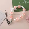 Sweet Bowknot Beads Lanyard Phone Chain Universal Acrylic Pärled Anti-Drop Phone Rope Telefonfodral Hängande ornament Dekorationer