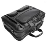 Porte-documents Hommes Top Réel En Cuir Véritable Sac De Bureau Grands Voyages D'affaires Porte-Documents 17.3" Mallette Pour Ordinateur Portable Attache Portefeuille Sacs Homme Messenger