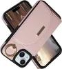 iPhone 15 Étui portefeuille à rabat en cuir avec 4 porte-cartes, anneau de support, béquille de protection, coque de téléphone pour femme, dames, beige 3AQAE