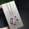 Kettingen 925 puur zilveren ingelegde natuurlijke ketting met dubbele gebruikstijl luxe mode -pakket