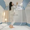 蚊ネットの家庭用寝具蚊網ネットアンチモスキート抗インセクトフリーインストール2Mベッドの大きなトップ3ドア折りたたみ式ベッドキャノピーYQ231106