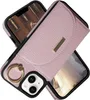 Caixa de telefone iPhone 15 Caixa de couro de carteira Flip com 4 cartas Titular do suporte do anel CABELA PROTEÇÃO TAPE FOLO PARA MULHERIAS SENHORAS BEIGE