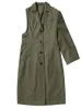 Trench femme EAM femmes vert irrégulière grande taille revers manches longues coupe ample coupe-vent mode printemps automne 2023 1DE2795 230404