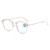 Lunettes de soleil 1.0 1.5 à 4.0 Ultralight Haute Qualité Cadre En Métal Rond Rétro Rose Lunettes De Lecture Anti Bleu Lumière Presbyte Lunettes