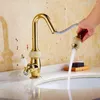 Bathroom Sink Faucets Basin Faucet European-style Rose Gold/gold-plated Jade Dish Kitchen And Cold Water Deck Mouned Mixer Single Hole