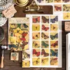 Present Wrap 60st/Pack Vintage Butterfly Label Stickers Set Craft Scrapbooking DIY Diy Diary Stick Planner Deco