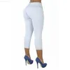 Dżinsy damskie Slim Fit Bag Hip Solidny kolor dżinsy Capris 4-kolorowy rozmiar 6