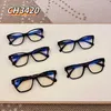 2023 Stilista di moda Nuovi occhiali da sole 23 Occhiali tipo Specchio Diamante intarsiato Montatura grande Anti miopia luce blu